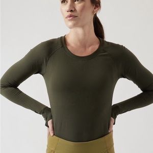 Athleta Green Momentum Seamless Top
